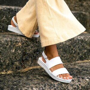 Reef Size 8 White Water Vista Double Strap Slingback Open Toe Platform Sandals